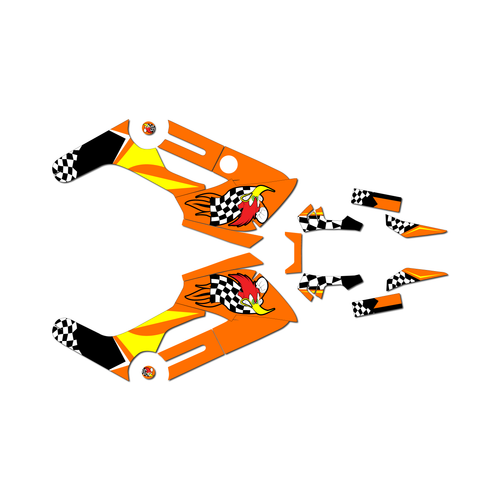 honda navi graphics kit all years pecker series orange