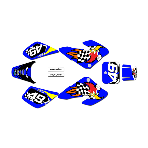 honda xr50 graphics kit 2000-2003 pecker series blue