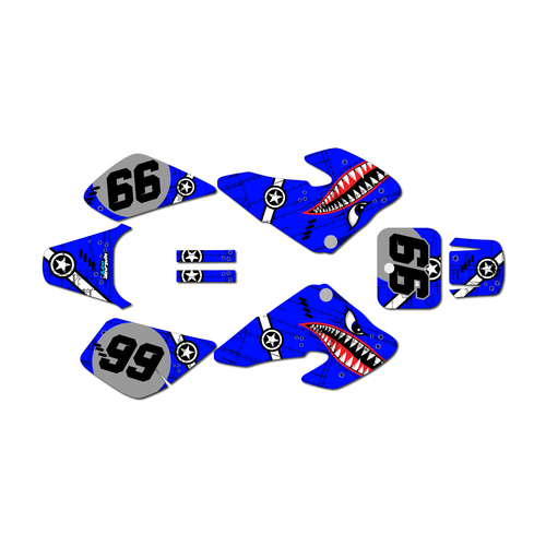 honda xr50 graphics kit 2000-2003 predator series blue