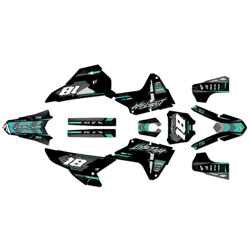 honda crf450rx graphics kit 2025-2026 rebel series teal