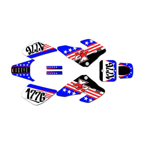 honda xr50 graphics kit 2000-2003 usa series red