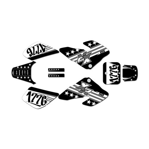 honda xr50 graphics kit 2000-2003 usa series white