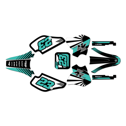 honda xr70 graphics kit 1997-2000 fh series turquoise