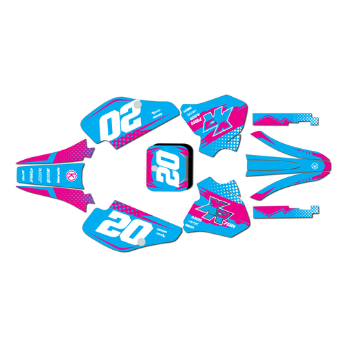 honda xr70 graphics kit 1997-2000 spear series magenta