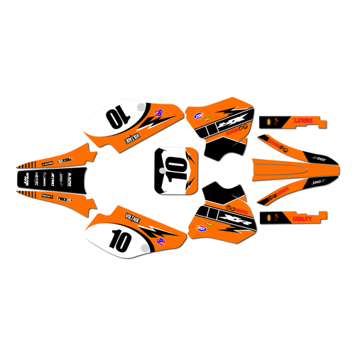 honda xr70 graphics kit 1997-2000 speed series orange