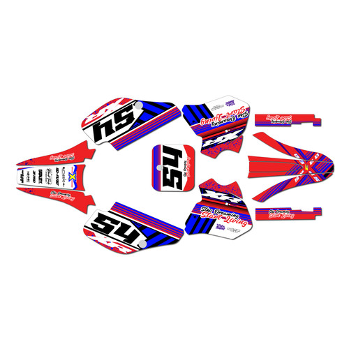 honda xr70 graphics kit 1997-2000 split series red