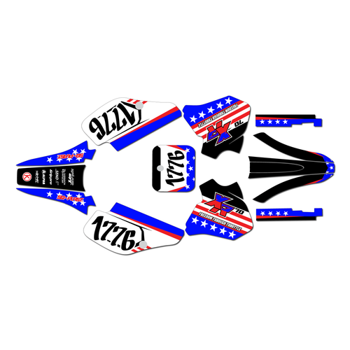 honda xr70 graphics kit 1997-2000 usa series red--blue
