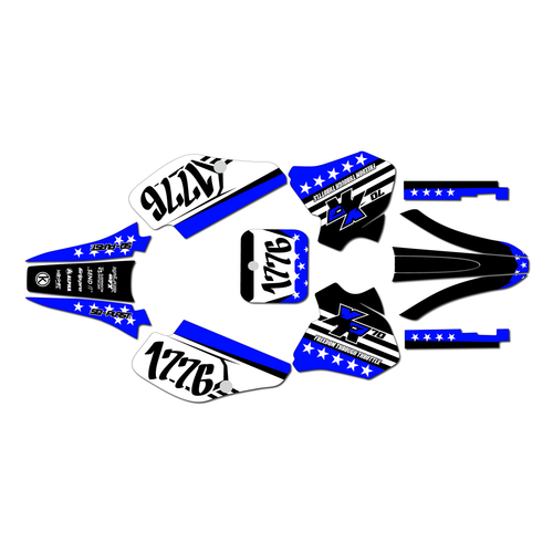 honda xr70 graphics kit 1997-2000 usa series blue-shift