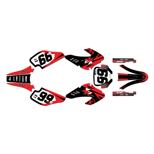 honda xr70 graphics kit 2001-2003 division series red