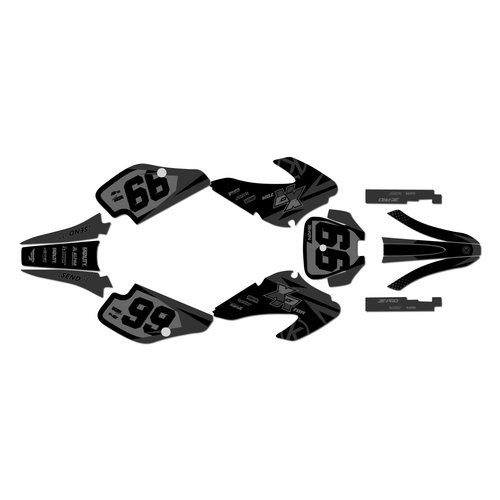 honda xr70 graphics kit 2001-2003 division series gray
