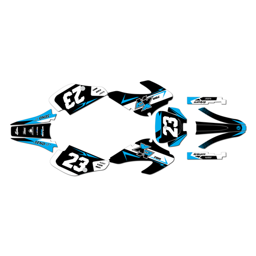 honda xr70 graphics kit 2001-2003 evader series cyan