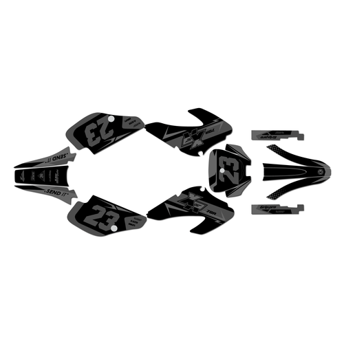 honda xr70 graphics kit 2001-2003 evader series gray