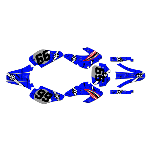 honda xr70 graphics kit 2001-2003 predator series blue