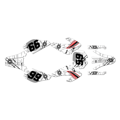 honda xr70 graphics kit 2001-2003 predator series white