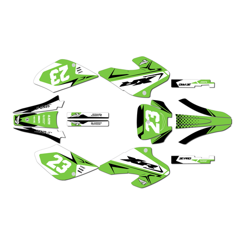 honda xr80 graphics kit 2001-2003 evader series green
