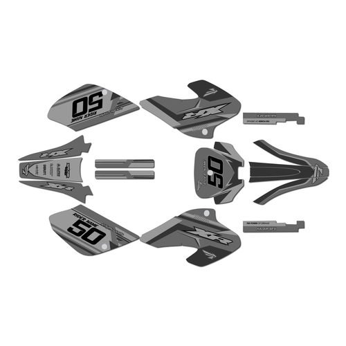 honda xr80 graphics kit 2001-2003 evo series smoke