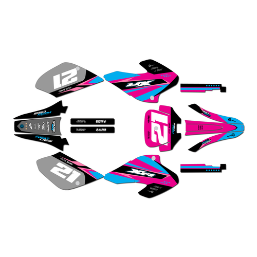 honda xr100 graphics kit 2001-2003 crew series magenta