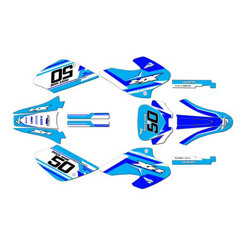 honda xr100 graphics kit 2001-2003 evo series blue