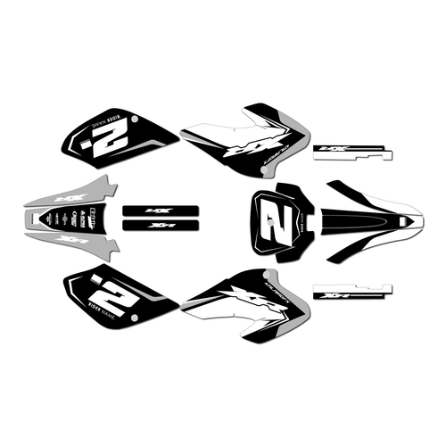 honda xr100 graphics kit 2001-2003 lightning series white