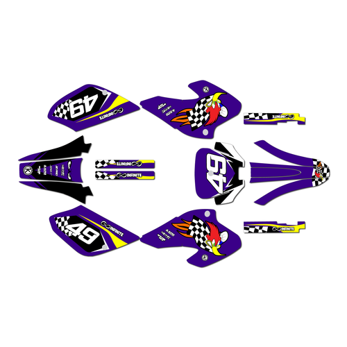 honda xr100 graphics kit 2001-2003 pecker series purple