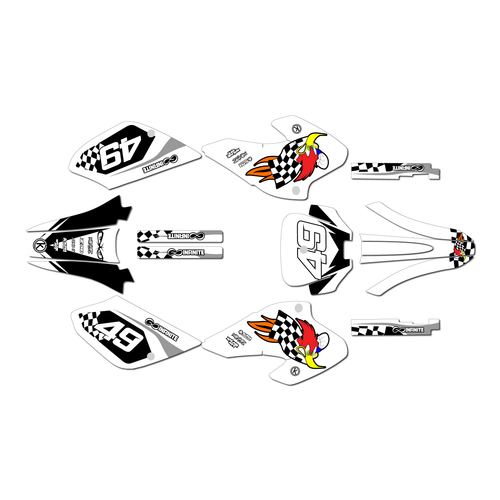 honda xr100 graphics kit 2001-2003 pecker series white