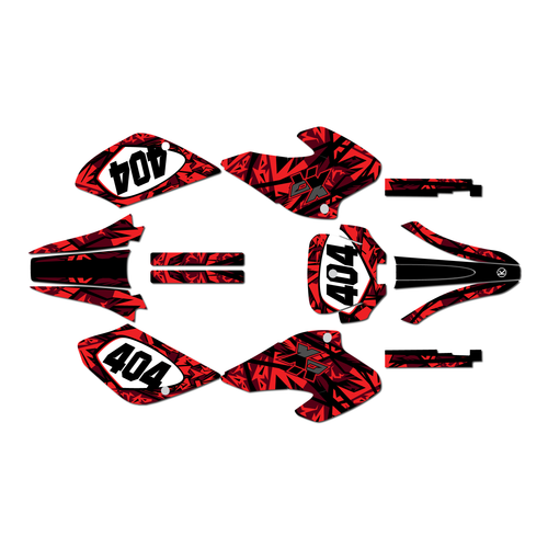 honda xr100 graphics kit 2001-2003 shatter series red