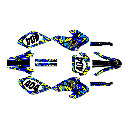 honda xr100 graphics kit 2001-2003 shatter series blue