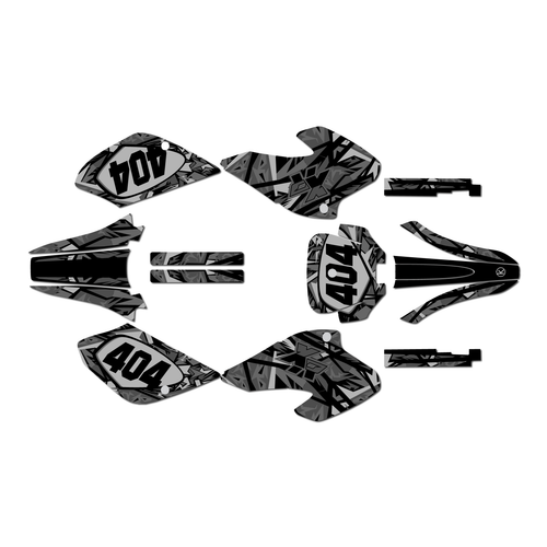 honda xr100 graphics kit 2001-2003 shatter series smoke