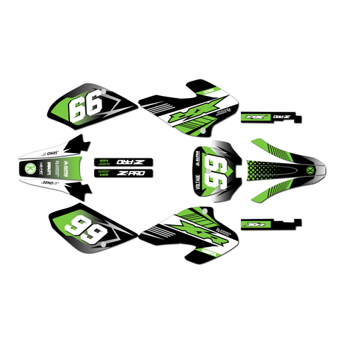 honda xr80 graphics kit 2001-2003 turbo series green