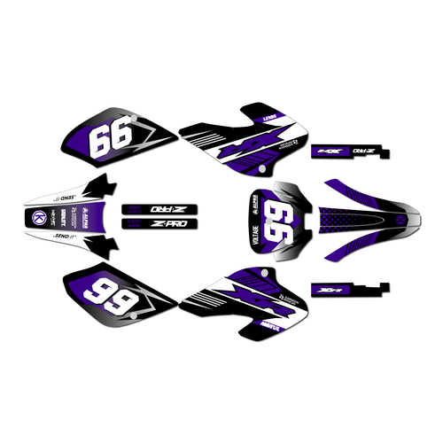 honda xr80 graphics kit 2001-2003 turbo series purple