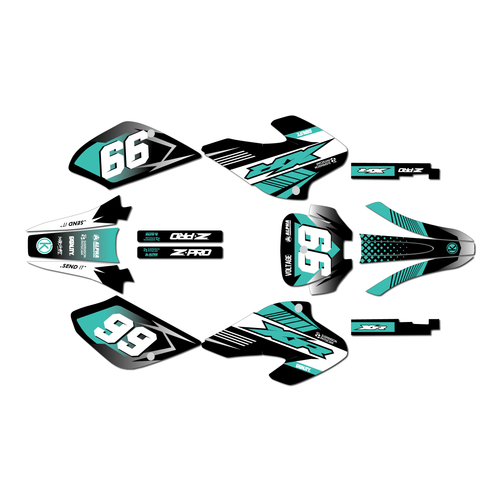 honda xr80 graphics kit 2001-2003 turbo series teal