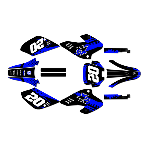 honda xr100 graphics kit 2001-2003 spear series blue