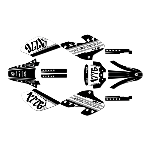 honda xr80 graphics kit 2001-2003 usa series white