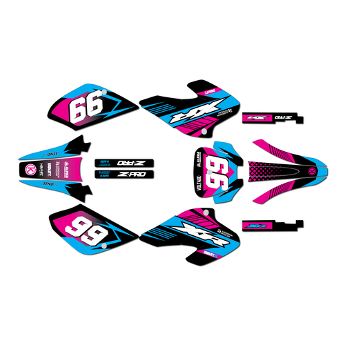 honda xr100 graphics kit 2001-2003 turbo series magenta