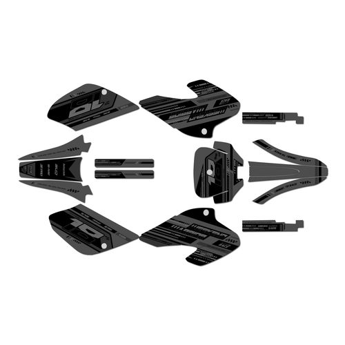 honda xr80 graphics kit 2001-2003 warrior series smoke