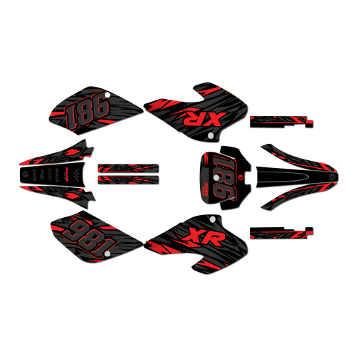 honda xr100 graphics kit 2001-2003 twitch series red