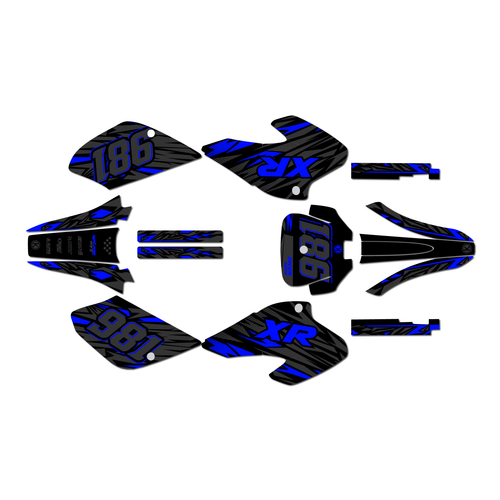 honda xr100 graphics kit 2001-2003 twitch series blue