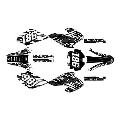 honda xr100 graphics kit 2001-2003 twitch series white
