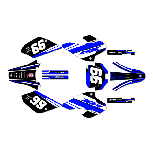 honda xr100 graphics kit 2001-2003 viper series blue
