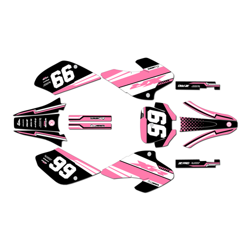 honda xr100 graphics kit 2001-2003 viper series pink