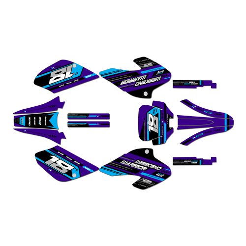 honda xr100 graphics kit 2001-2003 warrior series purple