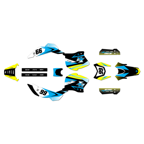 honda xr125l graphics kit 2003-2013 division series cyan