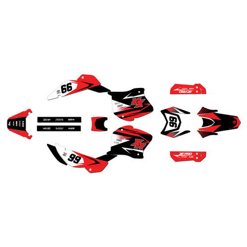 honda xr125l graphics kit 2003-2013 division series red