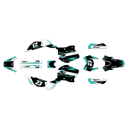 honda xr125l graphics kit 2003-2013 evader series teal