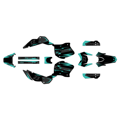 honda xr125l graphics kit 2003-2013 evader series teal-shift