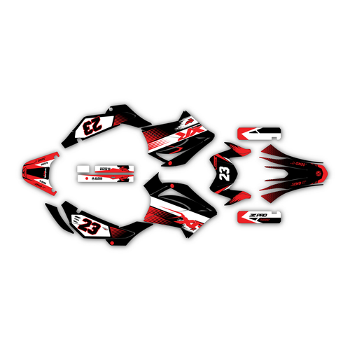 honda xr150l graphics kit all years evader series red