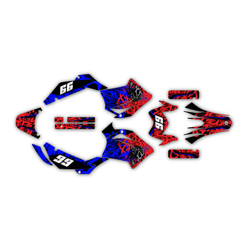 honda xr150l graphics kit all years revolt series red-blue