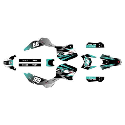 honda xr125l graphics kit 2003-2013 turbo series teal