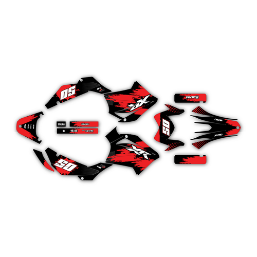 honda xr150l graphics kit all years splash series red