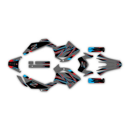 honda xr150l graphics kit all years vizion series grey